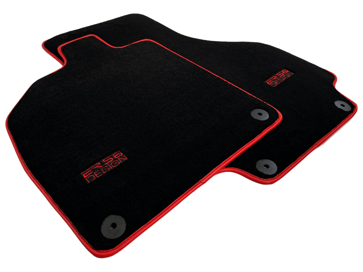 Black Floor Mats For Audi R8 2015-2023 ER56 Design Red Trim - AutoWin