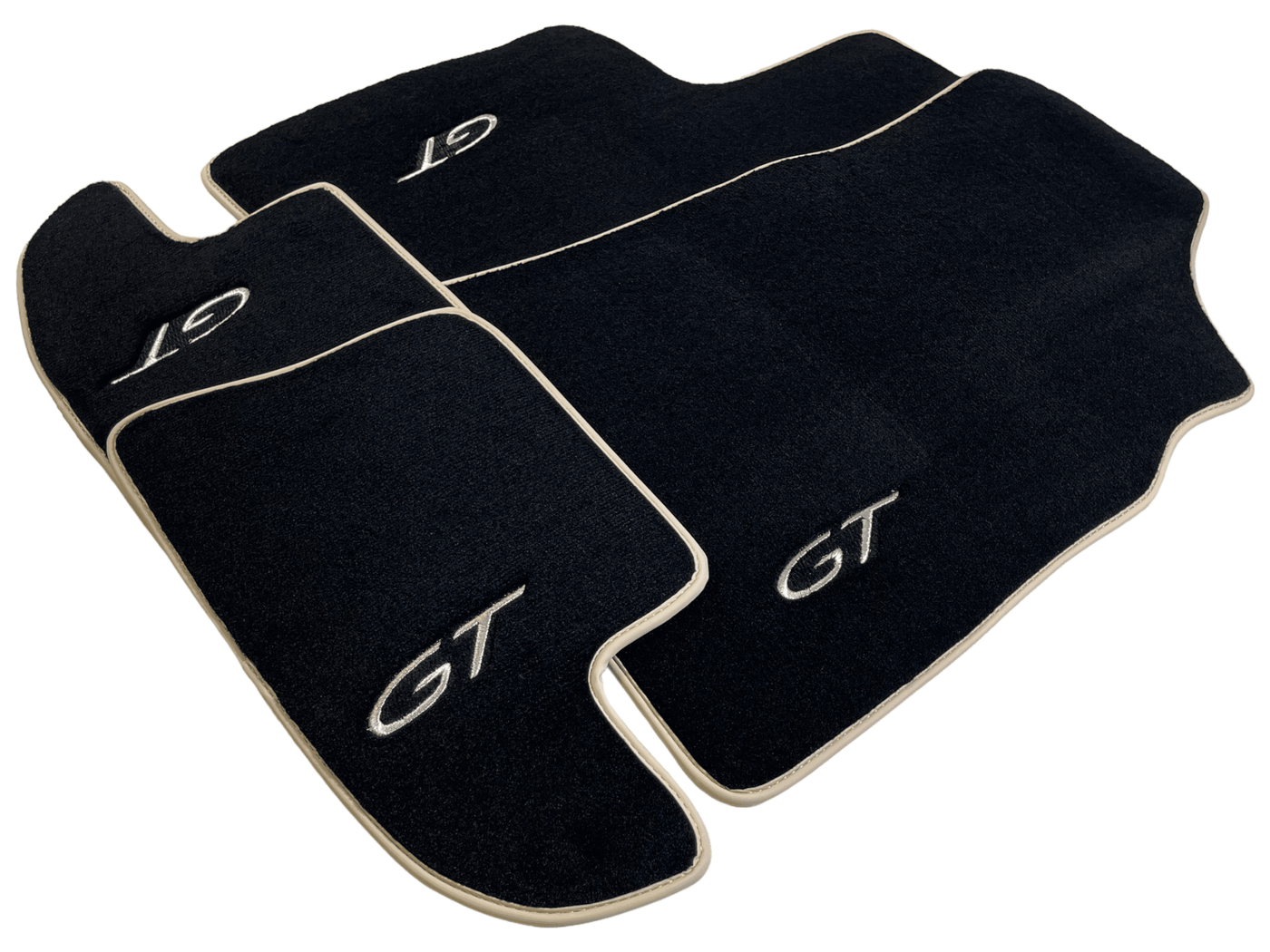 Black Floor Mats For Bentley Continental GT 2003–2011 With Beige Trim - AutoWin