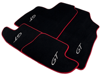 Black Floor Mats For Bentley Continental GT 2003–2011 With Red Trim - AutoWin
