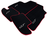 Black Floor Mats For Bentley Continental GT 2003–2011 With Red Trim - AutoWin