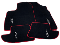 Black Floor Mats For Bentley Continental GT 2003–2011 With Red Trim - AutoWin