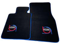 Black Floor Mats For BMW 1 Series E88 Convertible ER56 Design Limited Edition Blue Trim - AutoWin