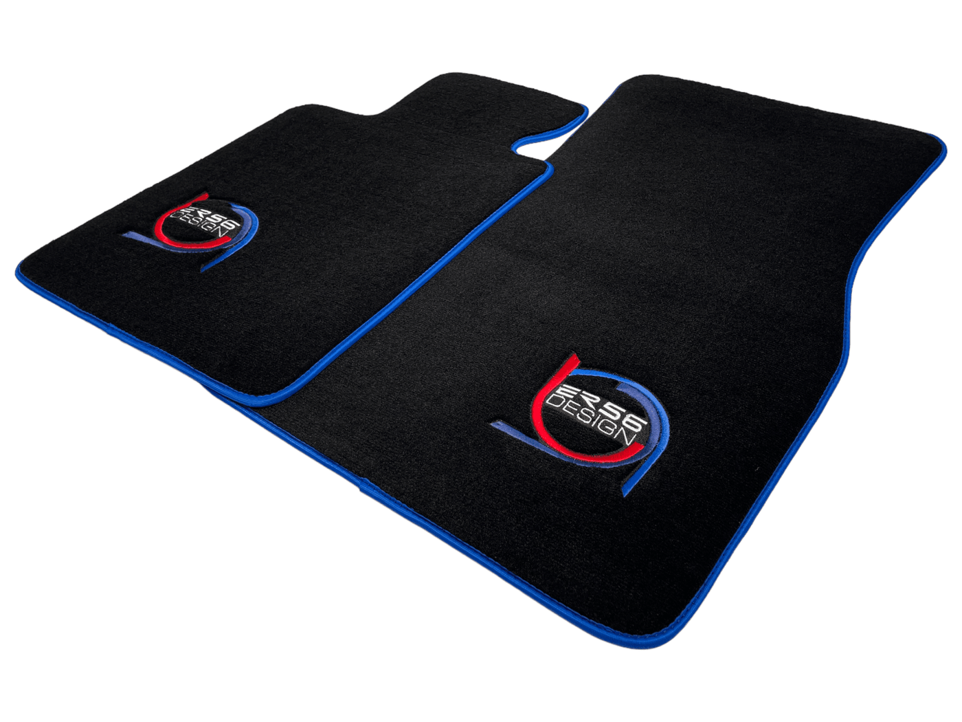 Black Floor Mats For BMW 1 Series F21 3-door Hatchback ER56 Design Limited Edition Blue Trim - AutoWin