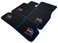 Black Floor Mats For BMW 3 Series E36 2-door Coupe ER56 Design Limited Edition Blue Trim - AutoWin