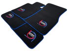 Black Floor Mats For BMW 5 Series G30 ER56 Design Limited Edition Blue Trim - AutoWin