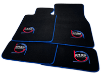 Black Floor Mats For BMW 5 Series G30 ER56 Design Limited Edition Blue Trim - AutoWin