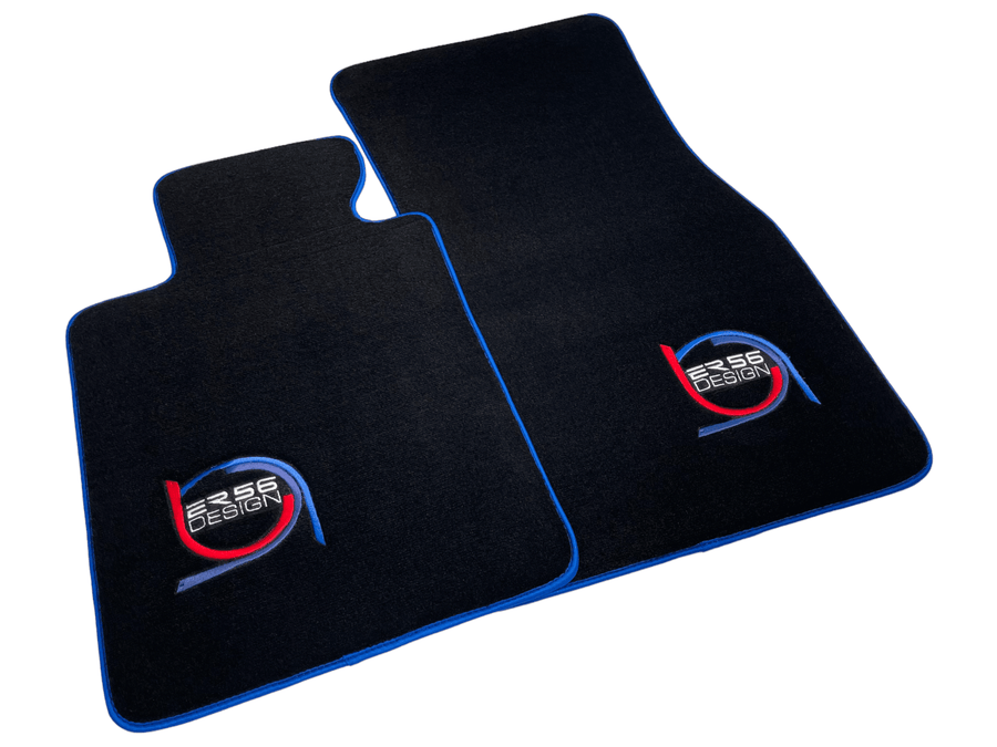 Black Floor Mats For BMW 6 Series F13 2-door Coupe ER56 Design Limited Edition Blue Trim - AutoWin