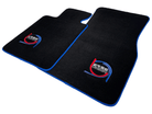 Black Floor Mats For BMW 7 Series E38 ER56 Design Limited Edition Blue Trim - AutoWin