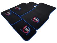 Black Floor Mats For BMW 7 Series E38 ER56 Design Limited Edition Blue Trim - AutoWin