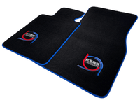 Black Floor Mats For BMW 7 Series E38 Long ER56 Design Limited Edition Blue Trim - AutoWin