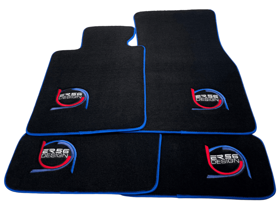 Black Floor Mats For BMW M6 F13 Coupe ER56 Design Limited Edition Blue Trim - AutoWin