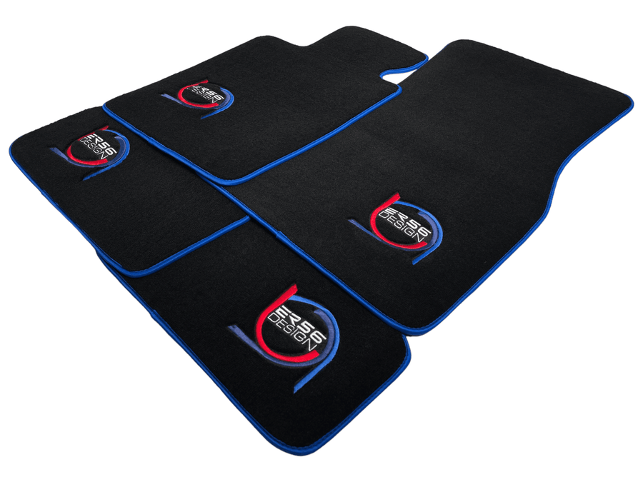 Black Floor Mats For BMW M6 F13 Coupe ER56 Design Limited Edition Blue Trim - AutoWin