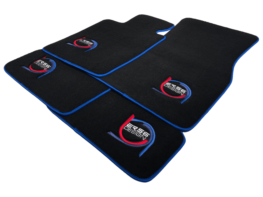 Black Floor Mats For BMW M6 F13 Coupe ER56 Design Limited Edition Blue Trim - AutoWin
