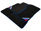 Black Floor Mats For BMW X1 Series E84 With Blue Trim - AutoWin