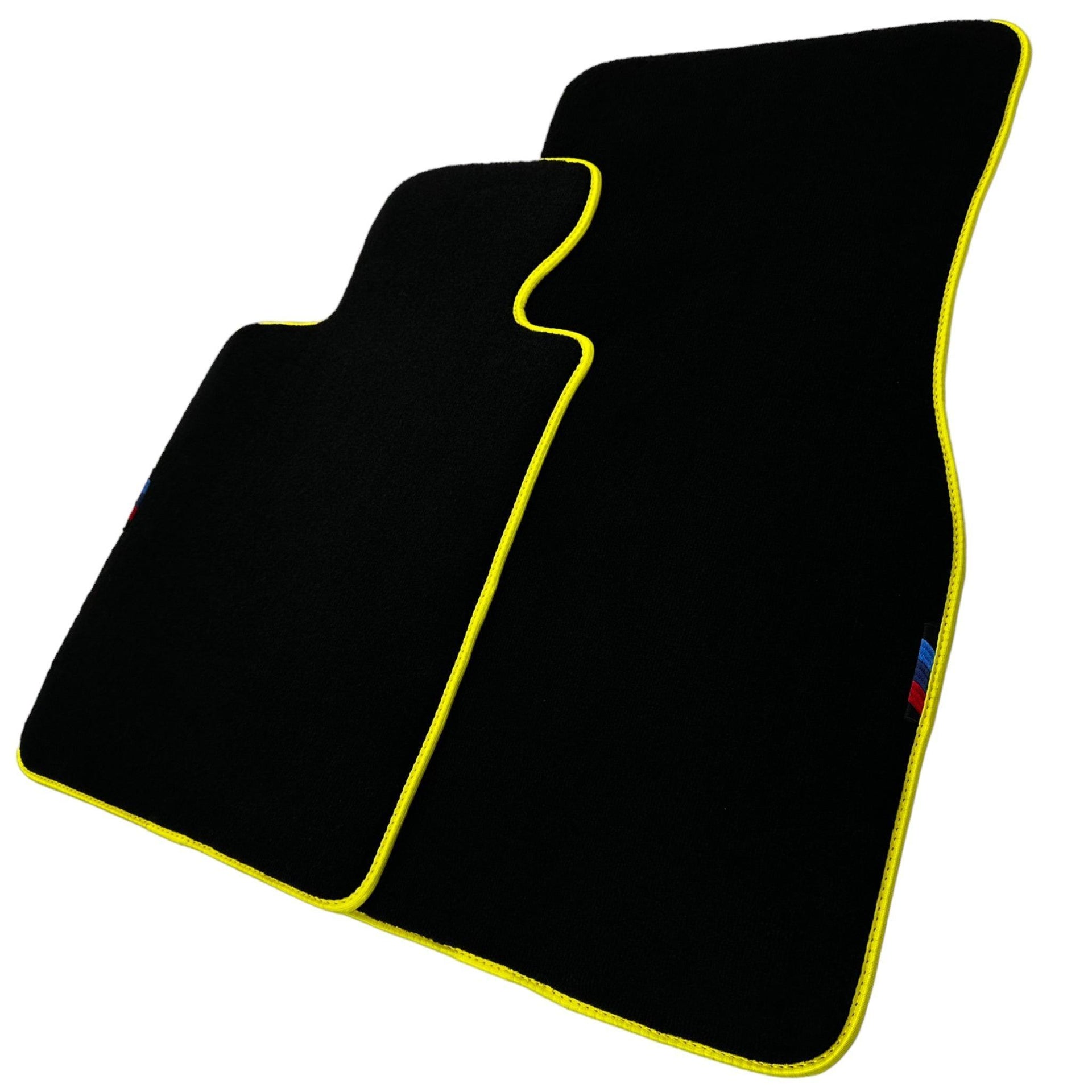 Black Floor Mats For BMW X4M Series F98 | Yellow Trim - AutoWin
