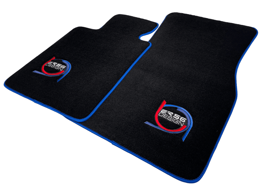Black Floor Mats For BMW X5M F95 SUV ER56 Design Limited Edition Blue Trim - AutoWin