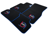 Black Floor Mats For BMW X6M F96 SUV ER56 Design Limited Edition Blue Trim - AutoWin