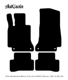Black Floor Mats For Mercedes Benz C-Class W205 Sedan (2014-2018) | Fighter Jet Edition - AutoWin