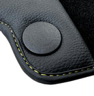 Black Floor Mats For Mercedes Benz C-Class W205 Sedan Facelift (2018-2021) | Fighter Jet Edition - AutoWin