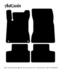Black Floor Mats For Mercedes Benz CLA-Class C118 Coupe (2019-2023) | Fighter Jet Edition - AutoWin