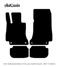 Black Floor Mats For Mercedes Benz E-Class C238 Coupe (2017-2023) | Fighter Jet Edition - AutoWin