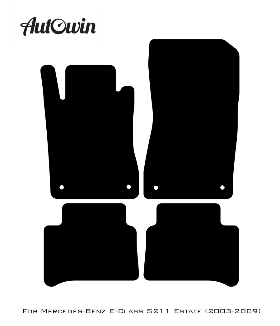 Black Floor Mats For Mercedes Benz E-Class S211 Estate (2003-2009) | Fighter Jet Edition - AutoWin