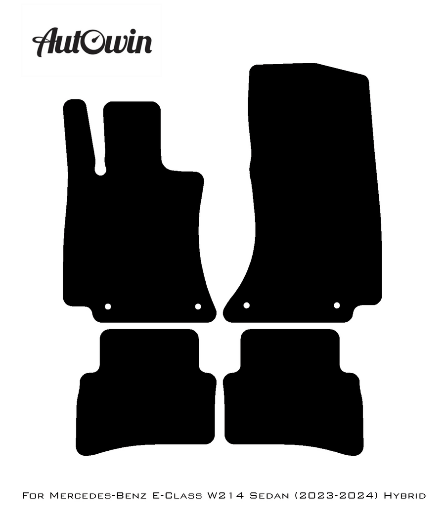 Black Floor Mats For Mercedes Benz E-Class W214 Sedan (2023-2024) Hybrid | AutoWin Edition - AutoWin