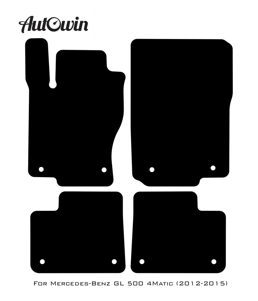 Black Floor Mats For Mercedes Benz GL-Class 500 4Matic (2012-2015) | Fighter Jet Edition - AutoWin