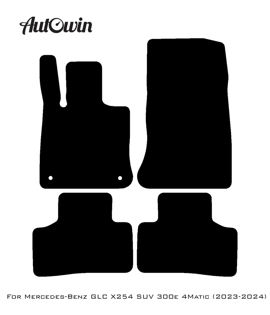 Black Floor Mats For Mercedes Benz GLC-Class X254 SUV 300e 4Matic (2023-2024) | Fighter Jet Edition - AutoWin