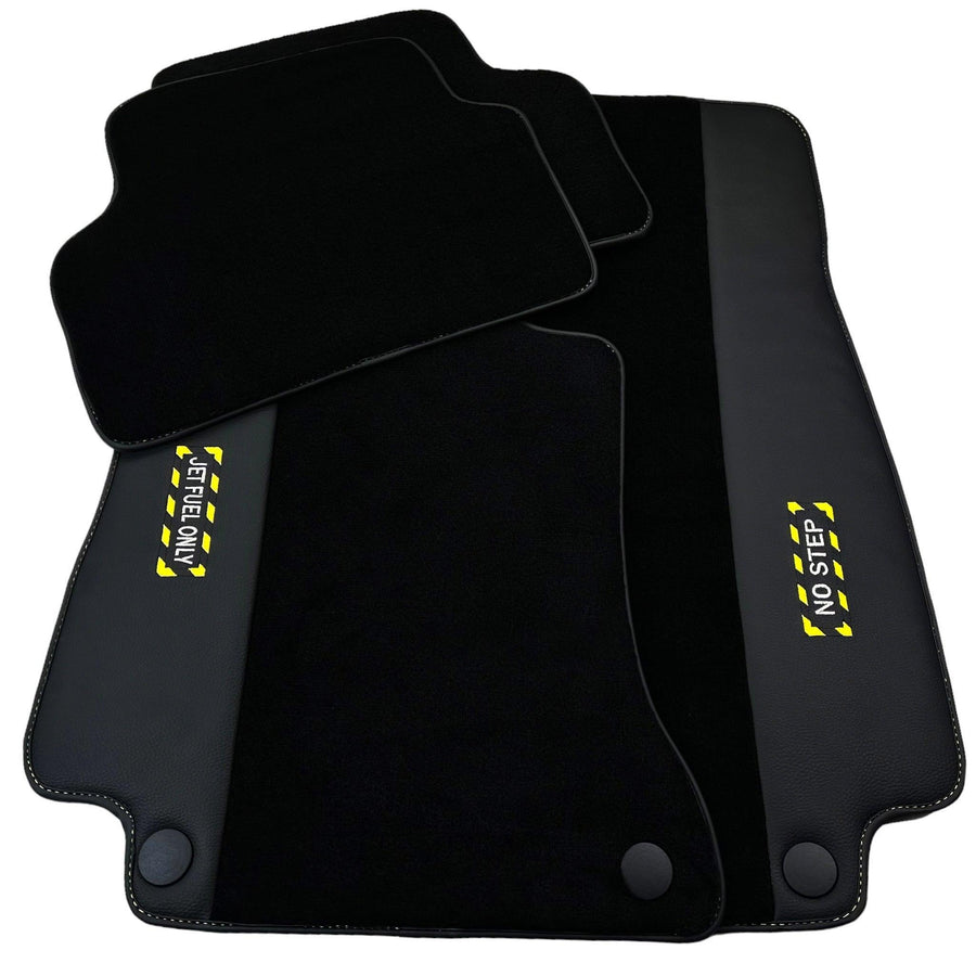 Black Floor Mats For Mercedes Benz S-Class V223 (2021-2023) Hybrid | Fighter Jet Edition - AutoWin