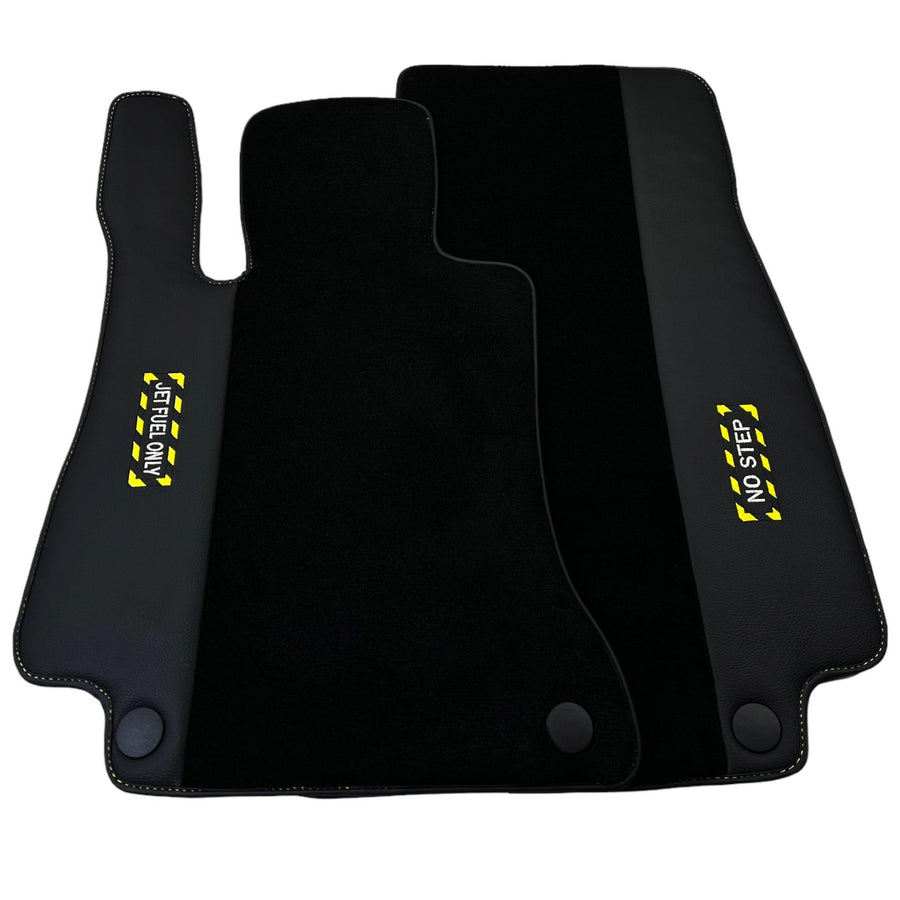Black Floor Mats For Mercedes Benz S-Class V223 (2021-2023) Hybrid | Fighter Jet Edition - AutoWin