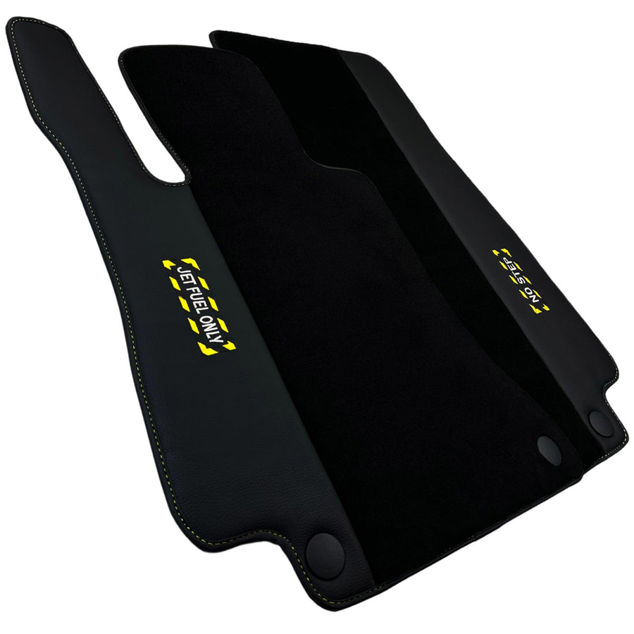 Black Floor Mats For Mercedes Benz S-Class V223 (2021-2023) Hybrid | Fighter Jet Edition - AutoWin