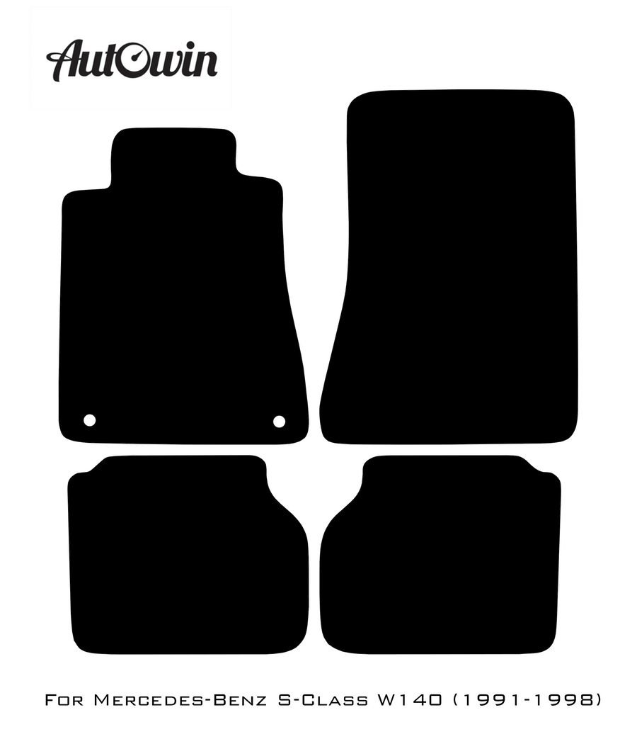 Black Floor Mats For Mercedes Benz S-Class W140 (1991-1998) | AutoWin Edition - AutoWin