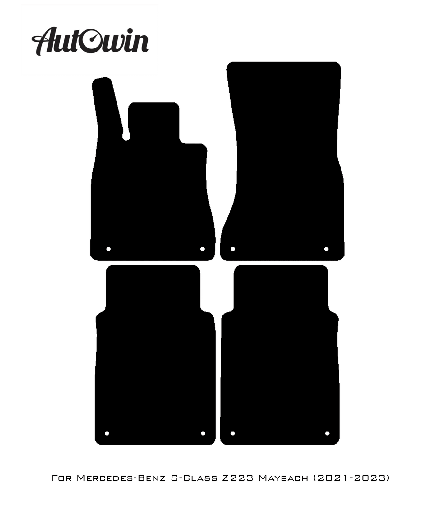 Black Floor Mats For Mercedes Benz S-Class Z223 Maybach (2021-2023) | AutoWin Edition - AutoWin