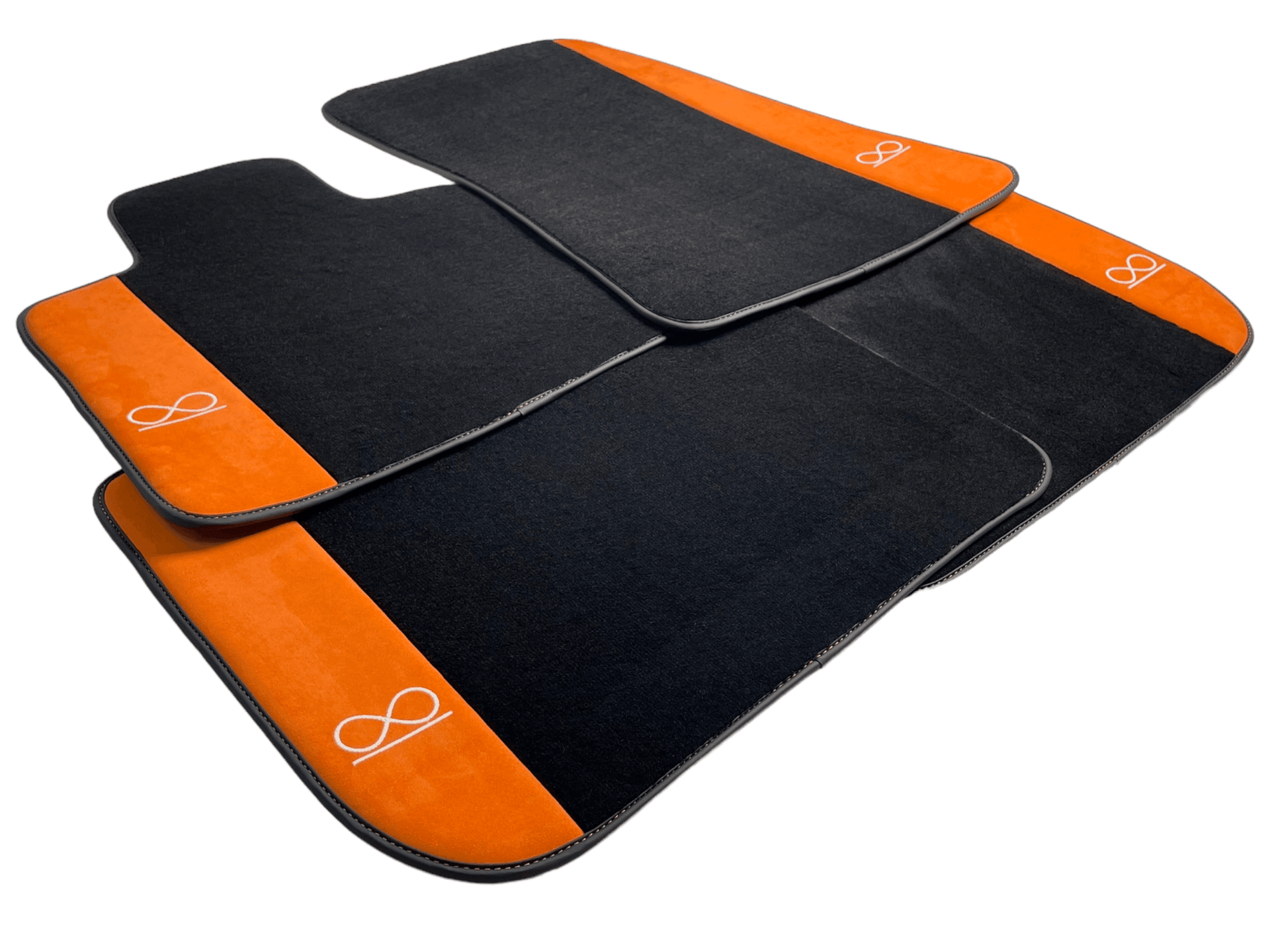 Black Floor Mats For Rolls Royce Black Badge Dawn Alcantara Leather - AutoWin