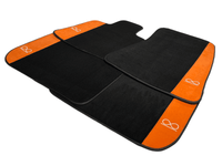 Black Floor Mats For Rolls Royce Black Badge Ghost Orange Alcantara - AutoWin