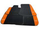 Black Floor Mats For Rolls Royce Black Badge Ghost Orange Alcantara - AutoWin