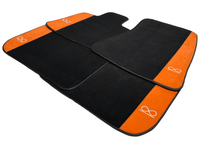Black Floor Mats For Rolls Royce Black Badge Ghost Orange Alcantara - AutoWin