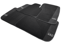 Black Floor Mats For Rolls Royce Black Badge Phantom Drophead Fluorescent Logo - AutoWin