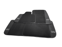 Black Floor Mats For Rolls Royce Black Badge Phantom Drophead Fluorescent Logo - AutoWin