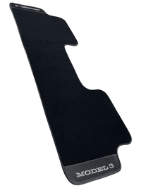 Black Floor Mats For Tesla Model 3 With Carbon Fiber Leather - AutoWin