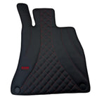 Black Leather Floor Mats For Mercedes Benz E-Class W210 Sedan 4Matic (1995-2002) | ER56 Design - AutoWin