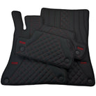 Black Leather Floor Mats For Mercedes Benz EQE-Class V295 (2022-2023) | ER56 Design - AutoWin