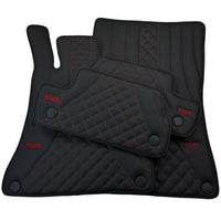Black Leather Floor Mats For Mercedes Benz EQE-Class V295 (2022-2023) | ER56 Design - AutoWin