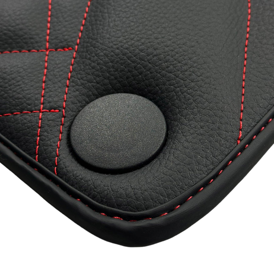 Black Leather Floor Mats For Mercedes Benz S-Class A217 Convertible (2014-2023) | ER56 Design - AutoWin