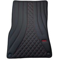 Black Leather Floor Mats For Mercedes Benz S-Class W220 (1998-2005) Short Wheelbase | ER56 Design - AutoWin