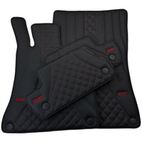 Black Leather Floor Mats For Mercedes Benz S-Class Z223 Maybach (2021-2023) | ER56 Design - AutoWin