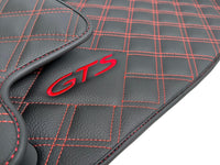 Black Leather Floor Mats for Porsche Macan GTS - AutoWin