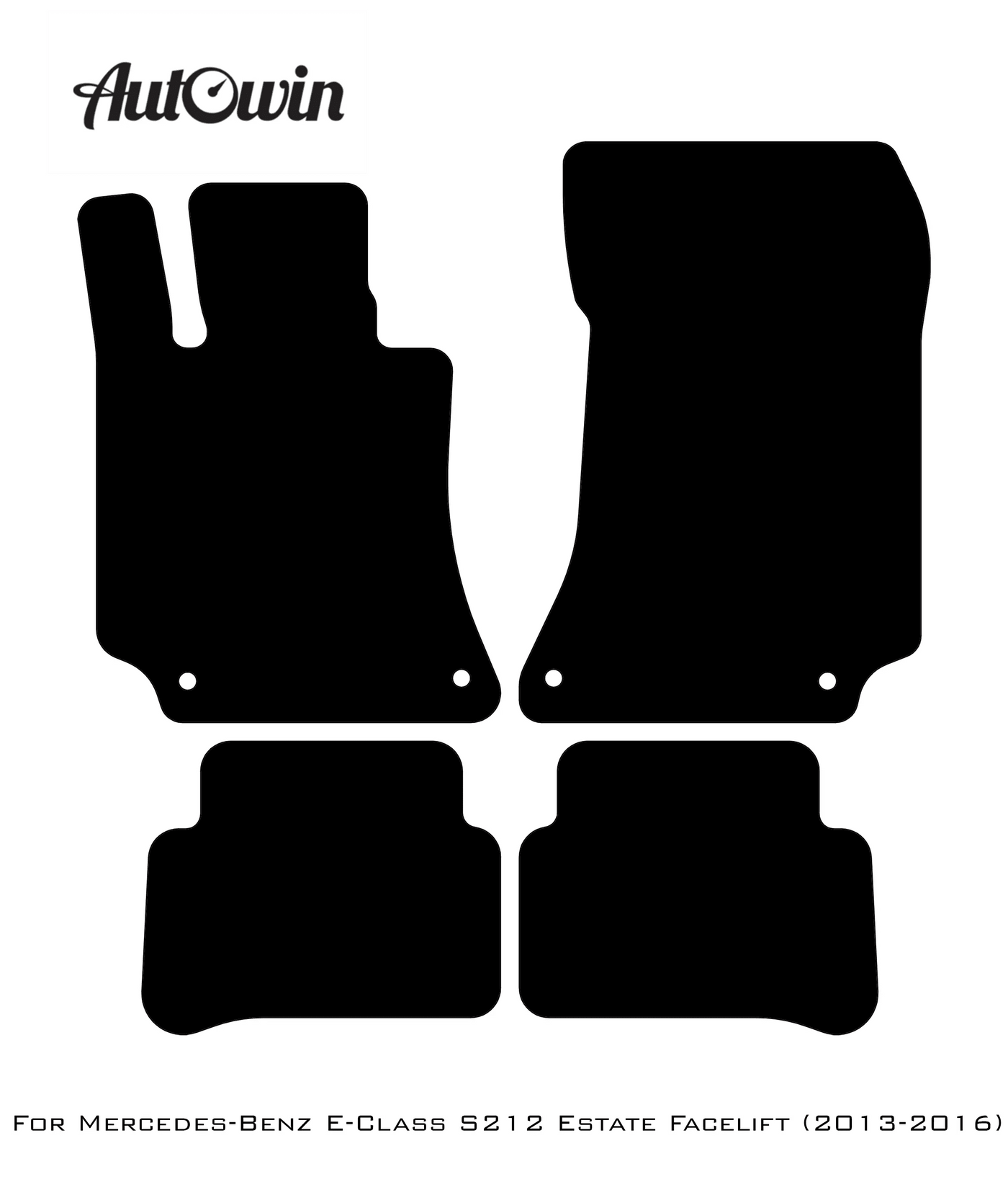 Black Luxury Floor Mats For Mercedes Benz E-Class S212 Estate Facelift (2013-2016) | ER56 Design - AutoWin