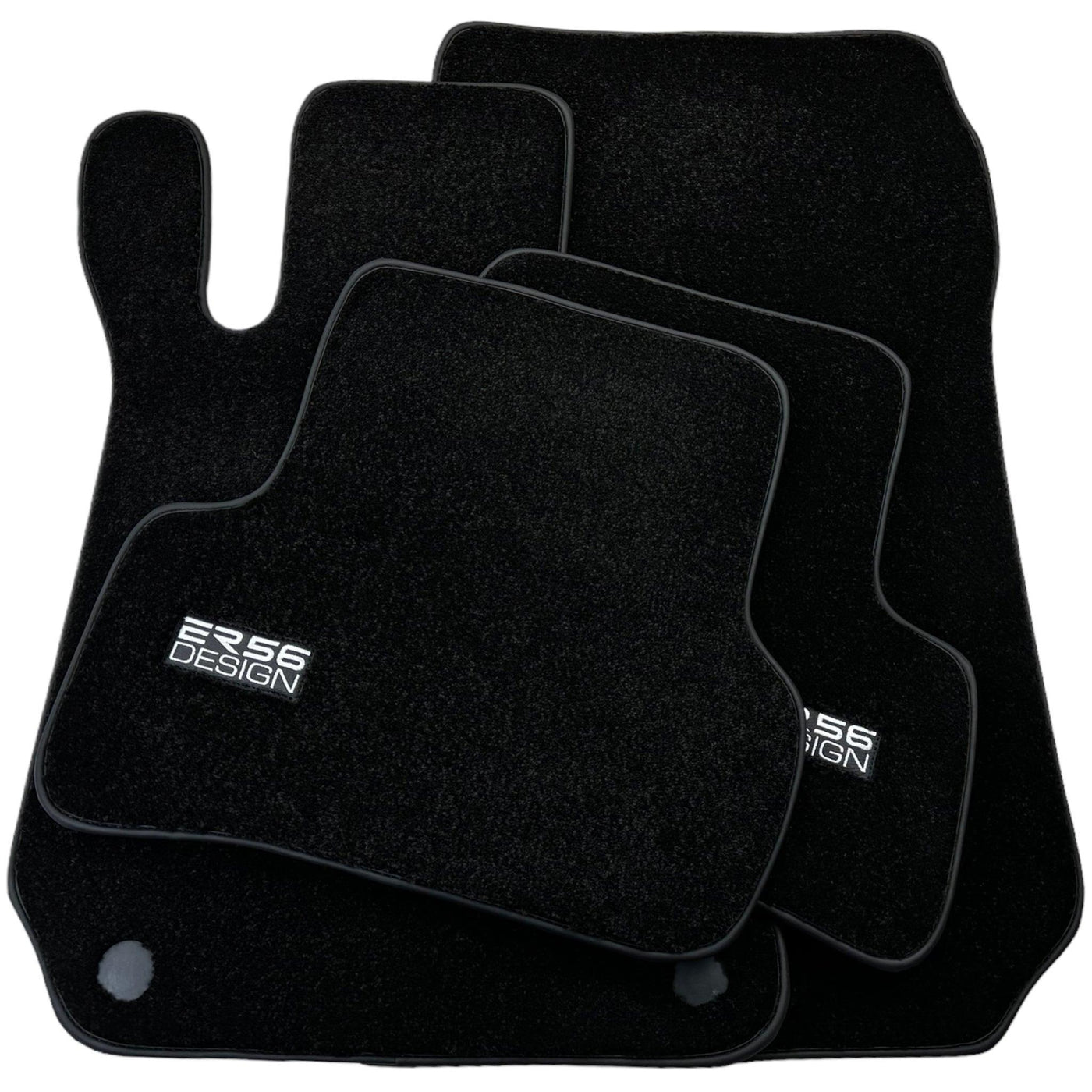 Black Luxury Floor Mats For Mercedes Benz E-Class W211 Sedan 4Matic (2002-2009) | ER56 Design - AutoWin